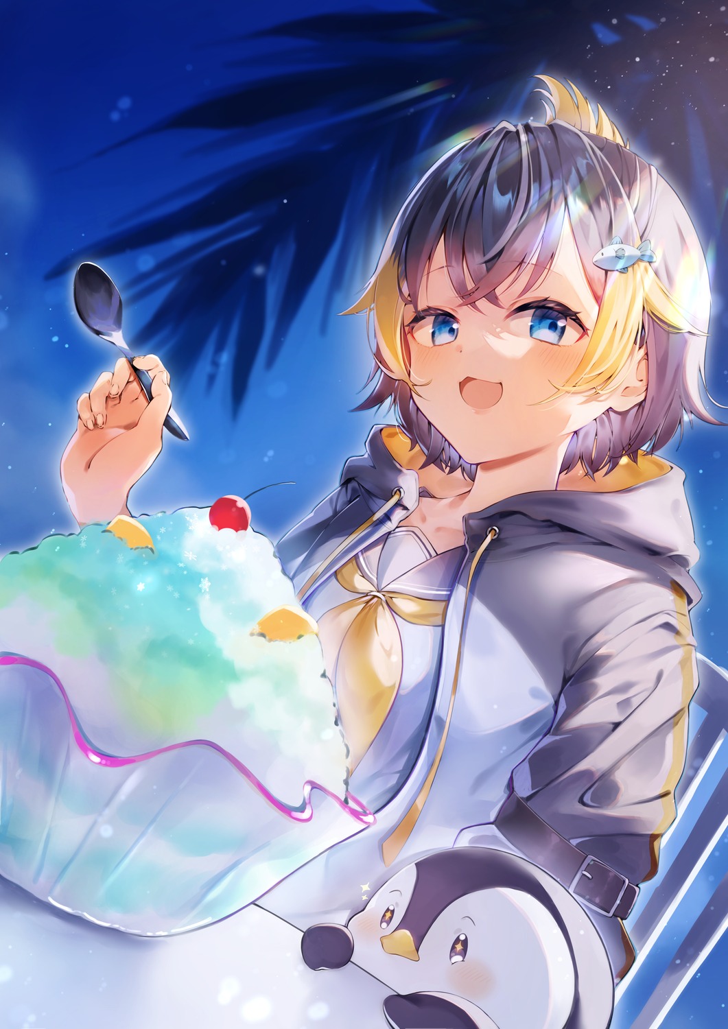 miyato_miya, nijisanji, nijisanji_en, penguin, petra_gurin, seifuku