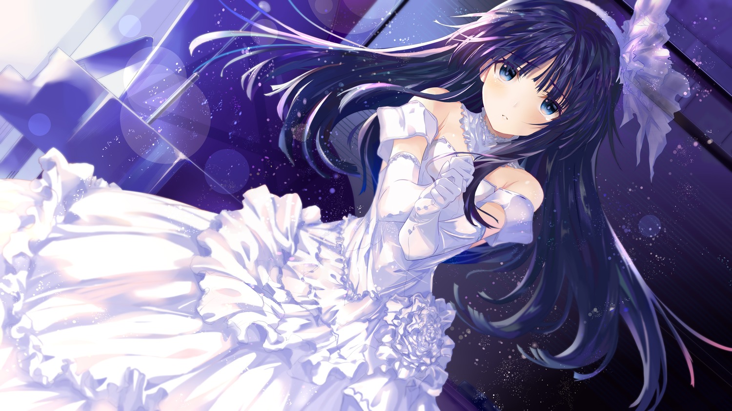 dress, hishiki_(pixi14719710), touma_kazusa, wedding_dress, white_album, white_album_2