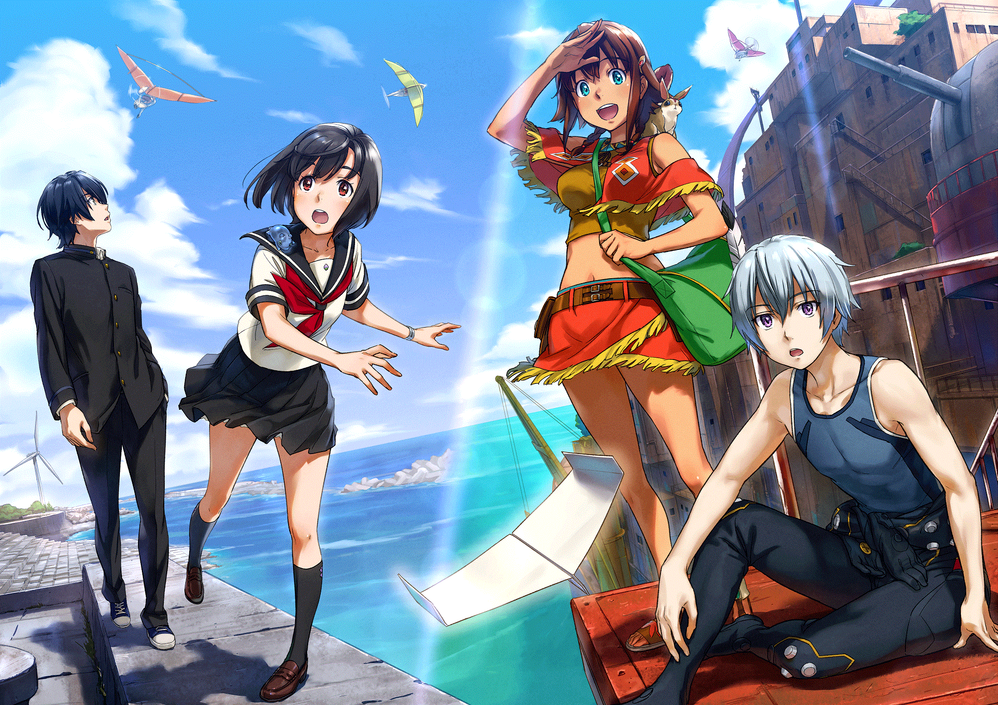 a.i.c.o._incarnation, amy_(gargantia), crossover, ledo, naruko_hanaharu, seifuku, suisei_no_gargantia