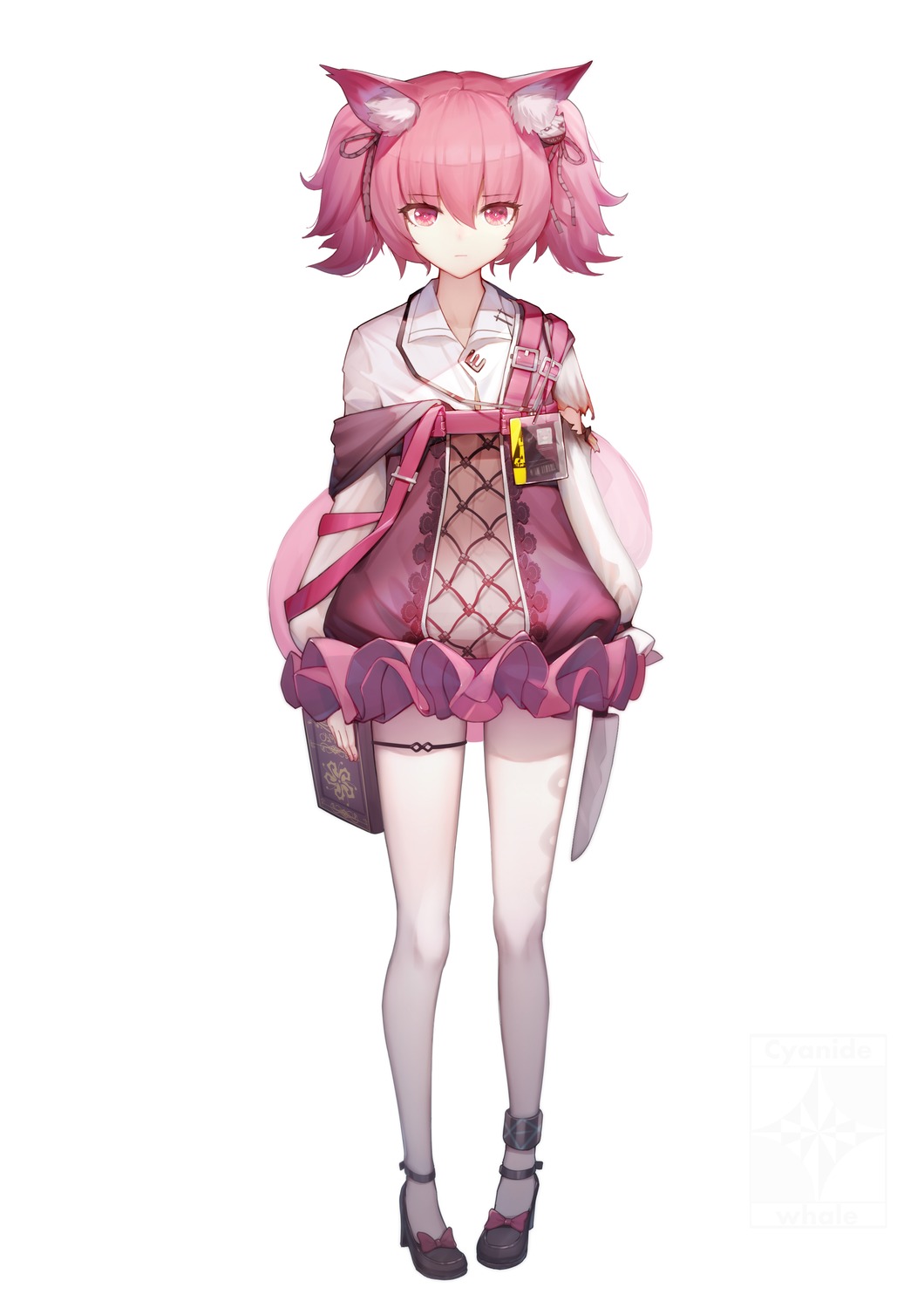 animal_ears, arknights, cyanide-whale, dress, garter, heels, shamare_(arknights)