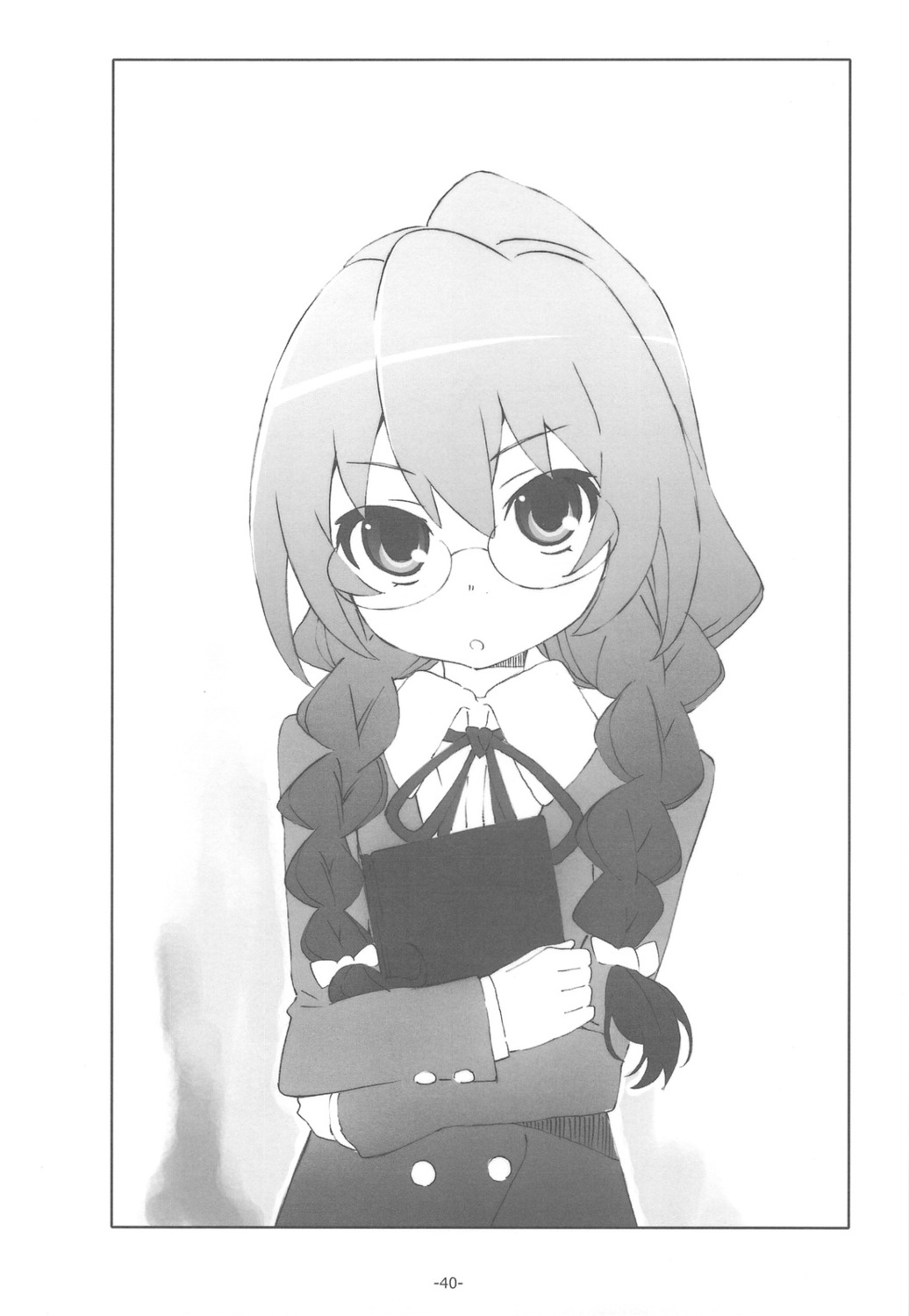 aisaka_taiga, megane, monochrome, sato, satosute, seifuku, toradora!