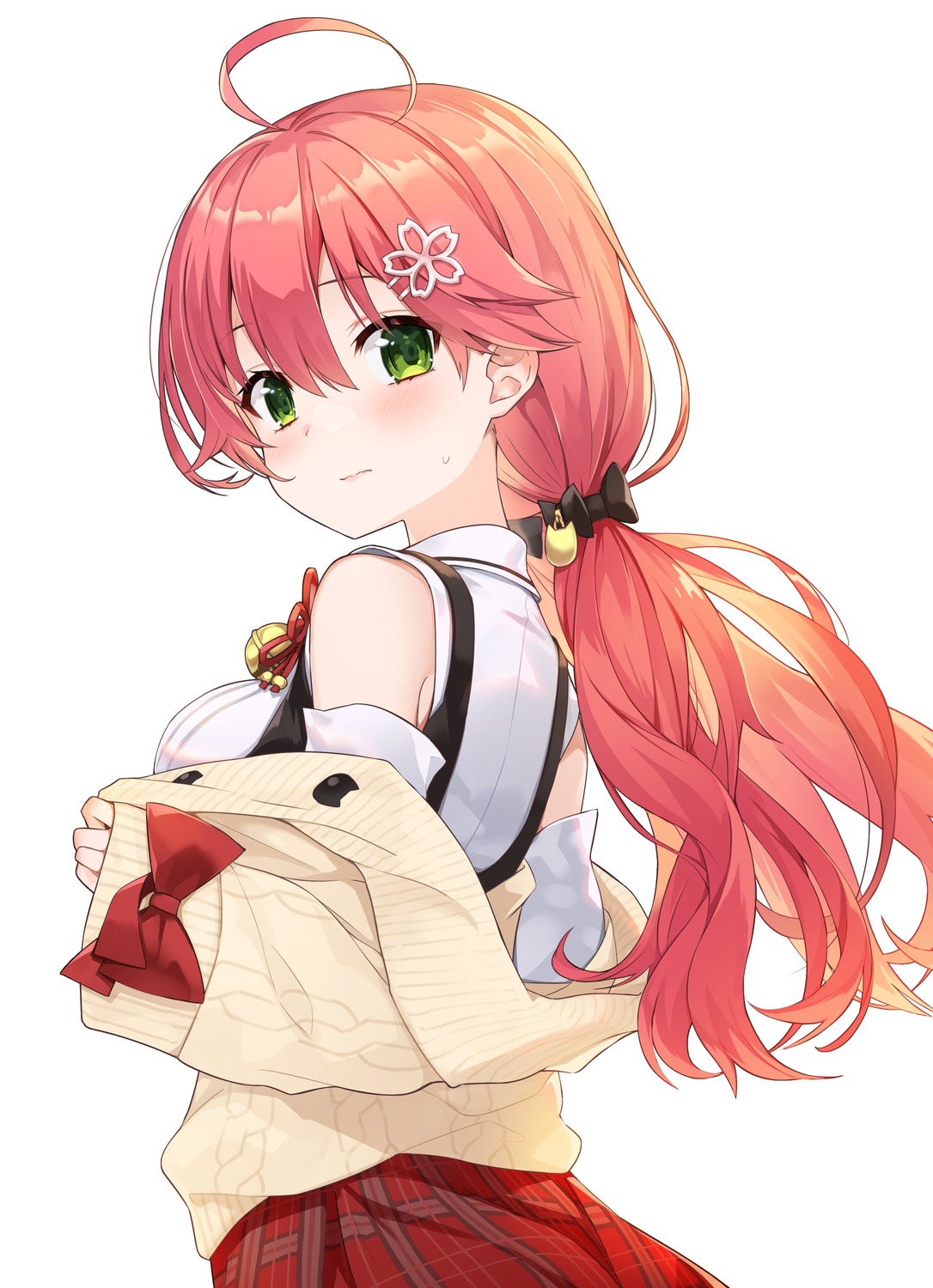 hololive, ordan, sakura_miko, sweater, undressing