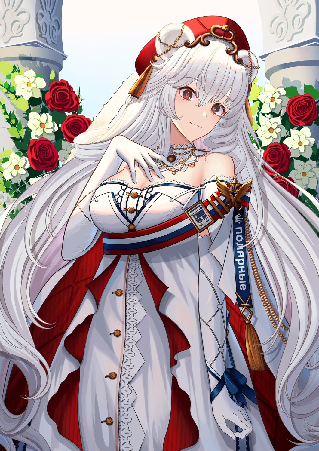 animal_ears, arknights, cleavage, dress, rosa_(arknights), tallon