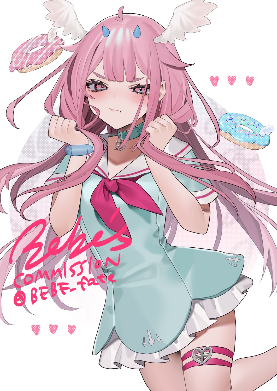 bebe_pp, garter, seifuku, watermark, wings
