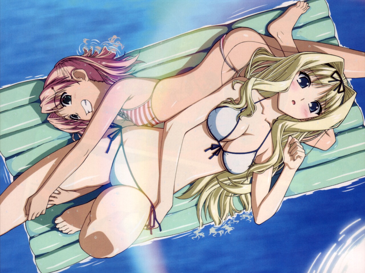 bikini, cleavage, katou_yasuhisa, kusugawa_sasara, maaryan, swimsuits, to_heart_(series), to_heart_2