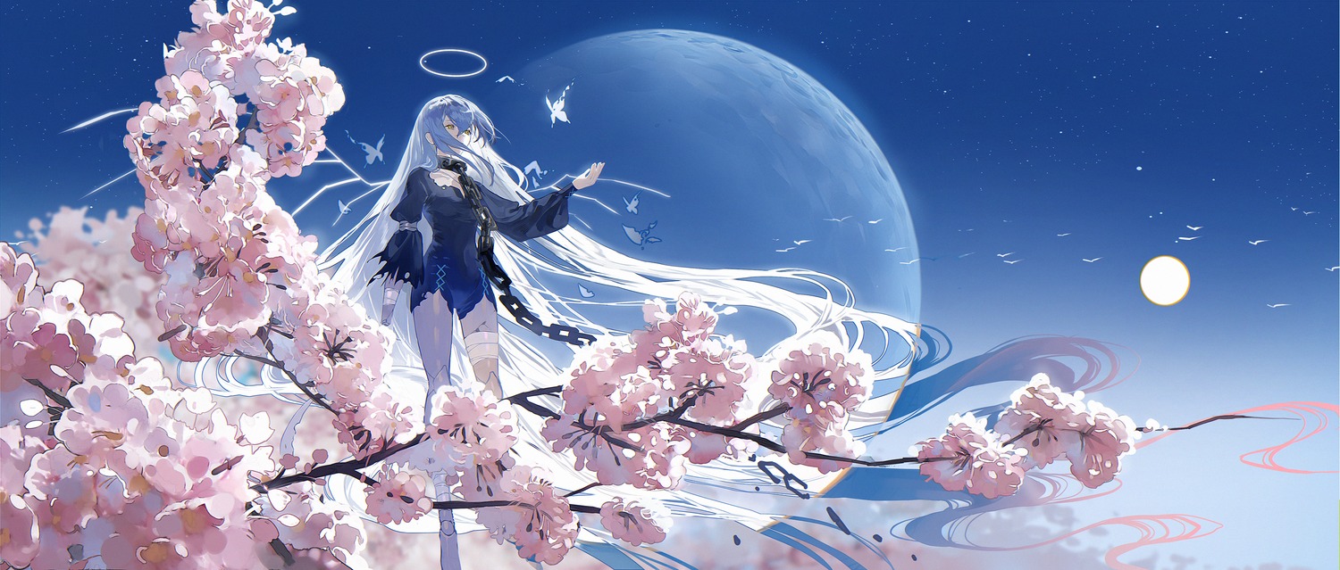 angel, bandages, kurohal, landscape