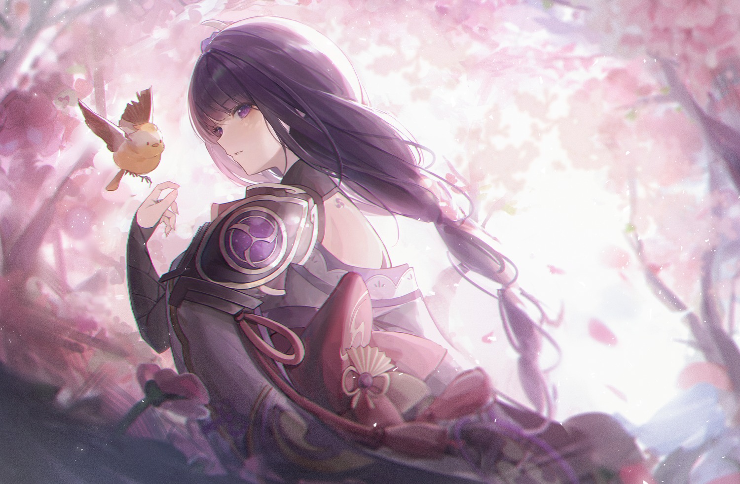 armor, genshin_impact, japanese_clothes, lunia_(artist), raiden_shogun