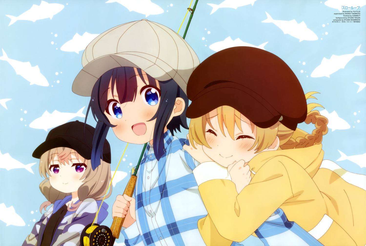 fujii_yui, minagi_hiyori, minagi_koharu, slow_loop, yoshinagi_koi, yuri