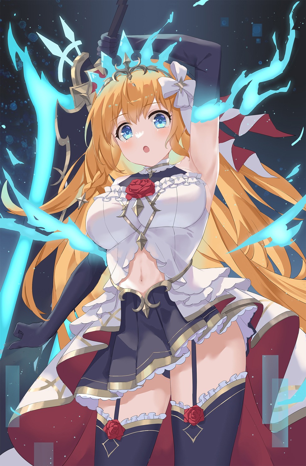 pantsu, pecorine, princess_connect!, princess_connect!_re:dive, serika, skirt_lift, stockings, sword