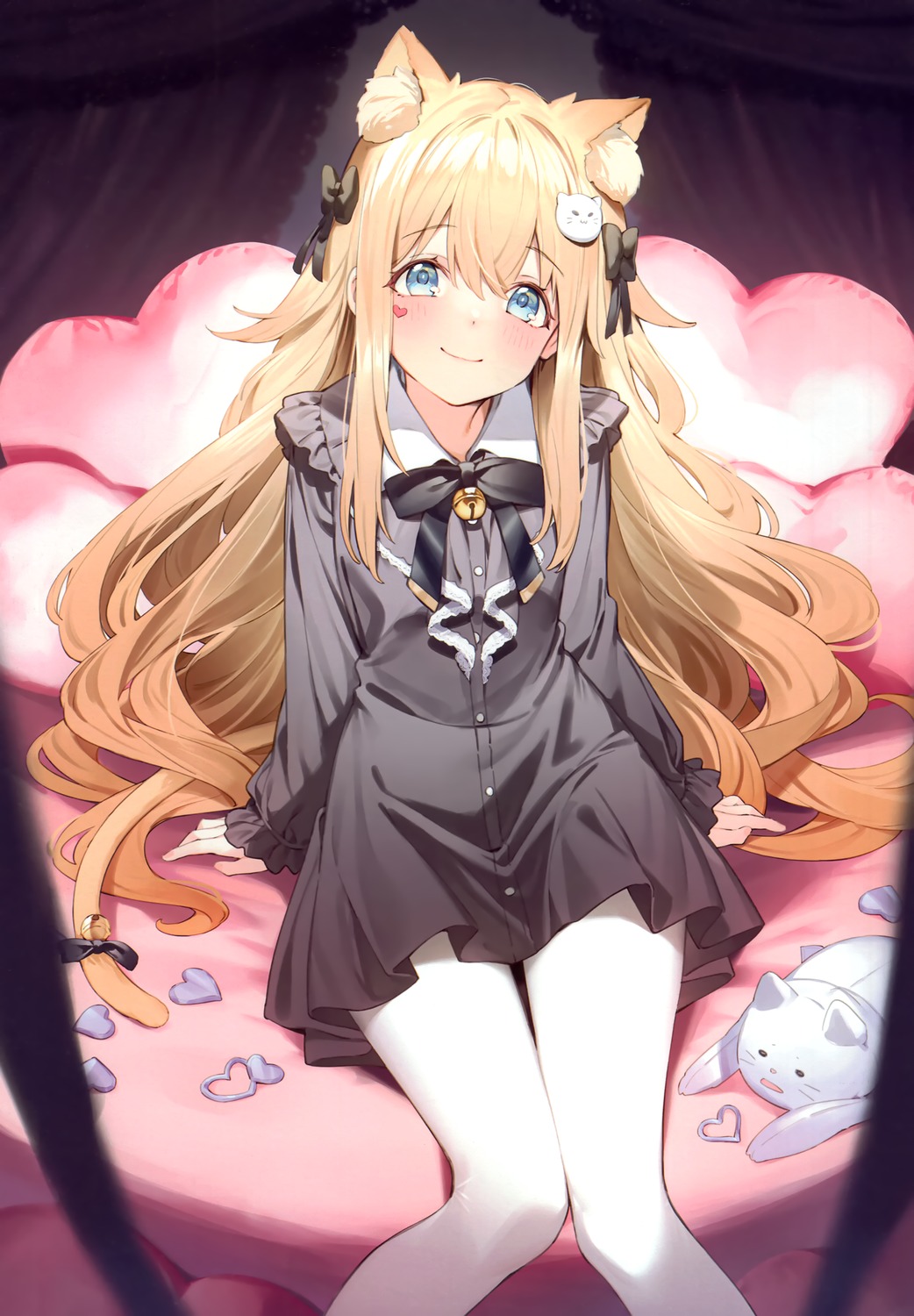 animal_ears, dress, neko, nekomimi, nyum, nyum_production, pantyhose, tail