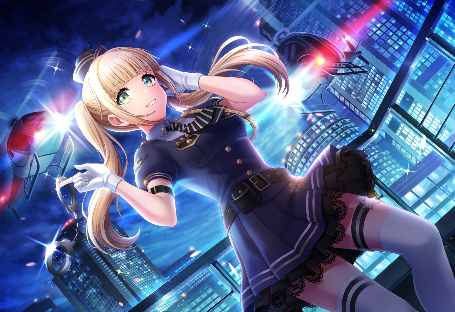 d4dj, garter, izumo_saki, police_uniform, tagme, thighhighs