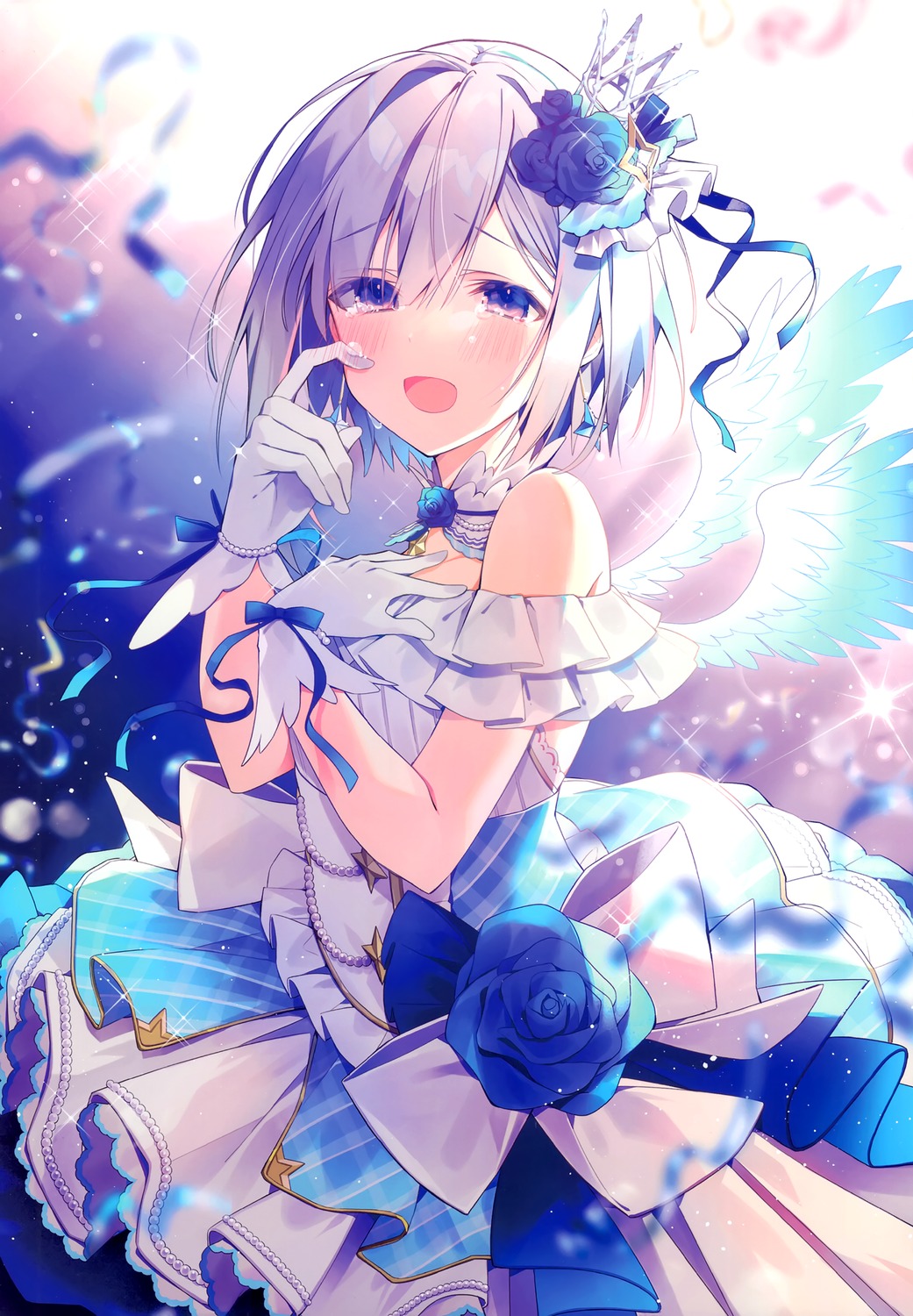amane_kanata, dress, hololive, oshioshio, oshioshio_(circle), wings
