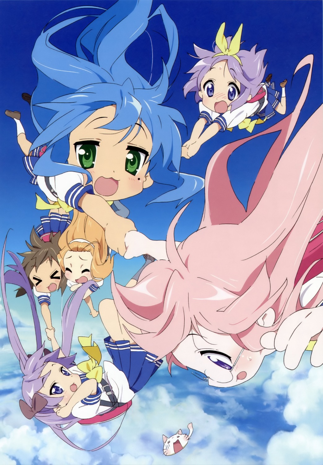hiiragi_kagami, hiiragi_tsukasa, izumi_konata, kusakabe_misao, lucky_star, minegishi_ayano, seifuku, takara_miyuki