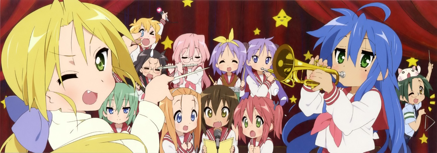 hiiragi_kagami, hiiragi_tsukasa, iwasaki_minami, izumi_konata, kobayakawa_yutaka, kuroi_nanako, kusakabe_misao, lucky_star