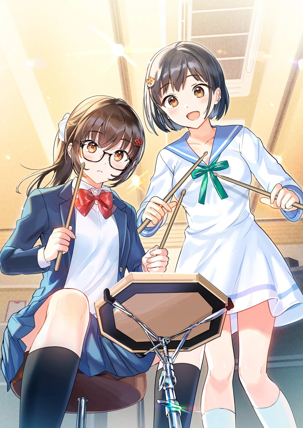 [rouhou]_ore_no_iinazuke_ni_natta_jimiko_ie_dewa_kawaii_shikanai., crossover, dress, irodori_midori, megane, seifuku, sweater, tantan
