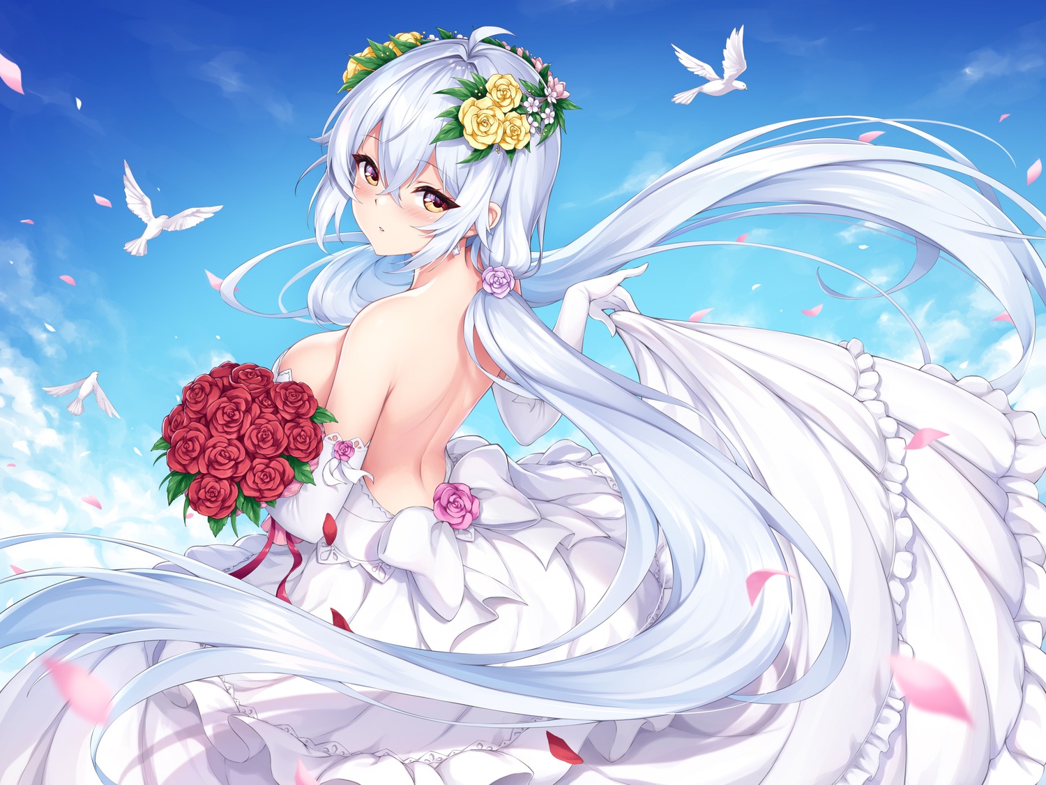 dress, ivenglynn, no_bra, wedding_dress