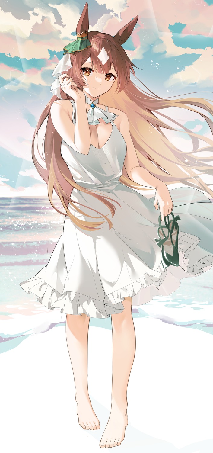 akitsuki_(oenothera), animal_ears, cleavage, dress, satono_diamond_(umamusume), summer_dress, uma_musume_pretty_derby