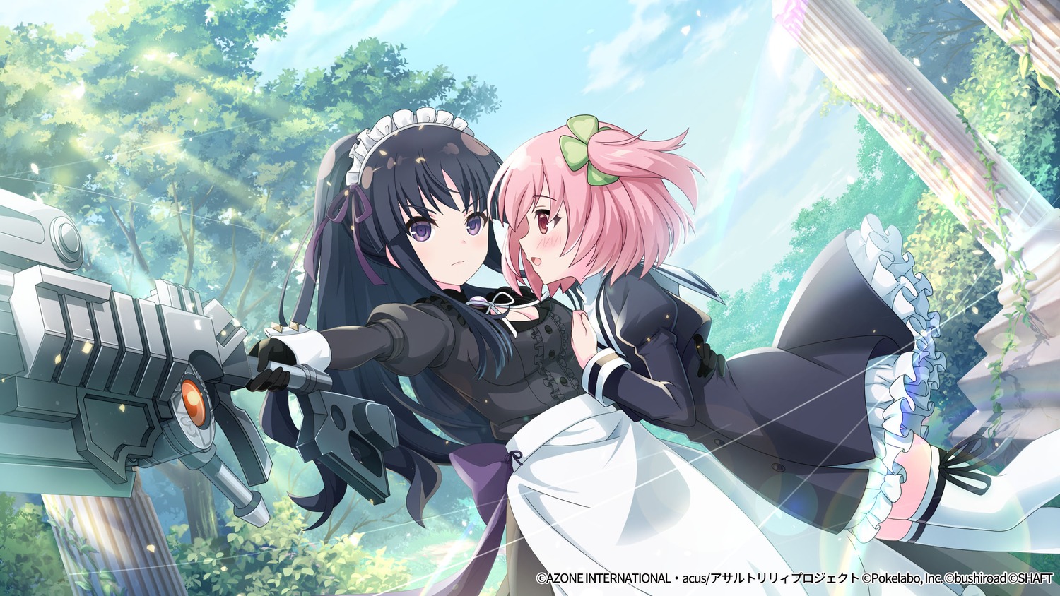 assault_lily, assault_lily_last_bullet, cleavage, hitotsuyanagi_riri, maid, seifuku, shirai_yuyu, tagme