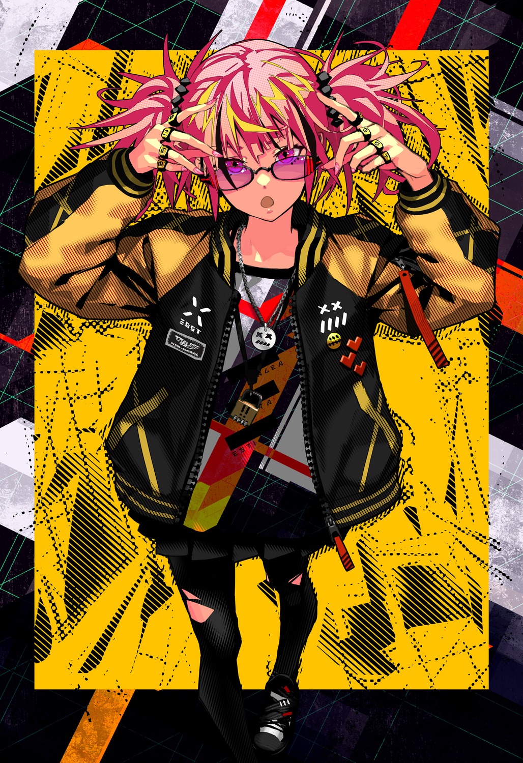 build_divide, megane, tagme, torn_clothes