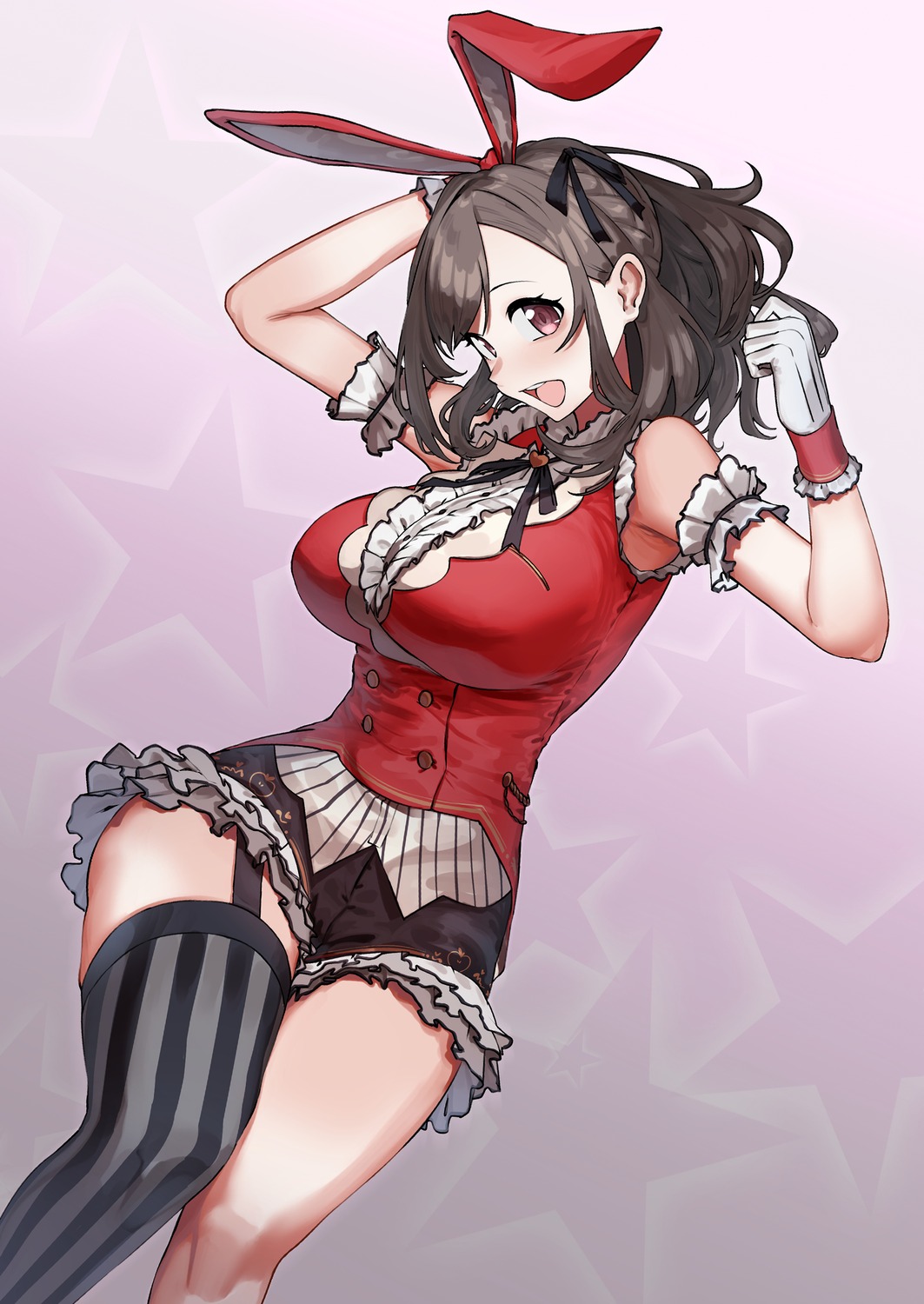animal_ears, bunny_ears, mikohachi, stockings, the_idolm@ster, the_idolm@ster_shiny_colors, thighhighs, tsukioka_kogane