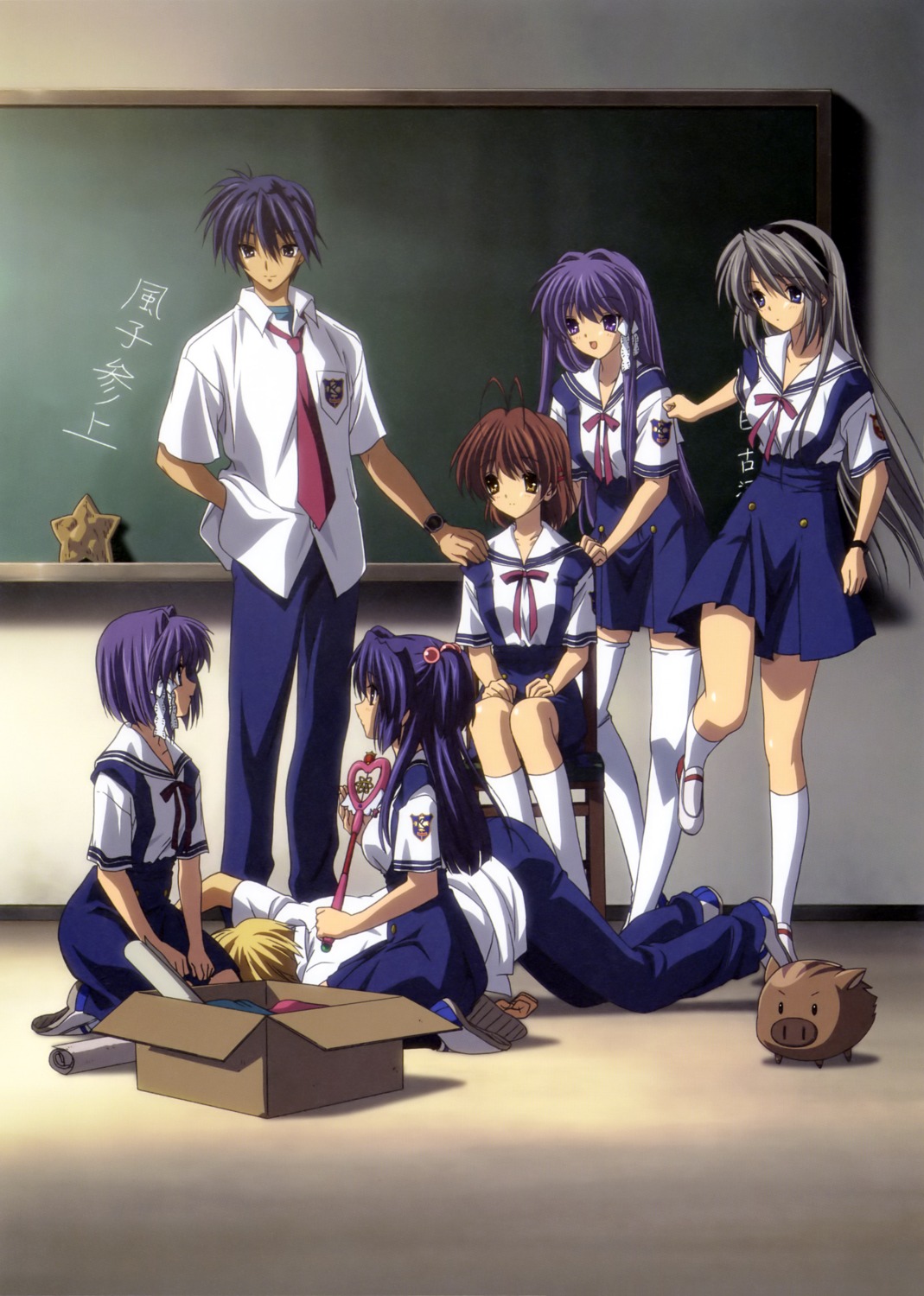 botan_(clannad), clannad, clannad_after_story, fujibayashi_kyou, fujibayashi_ryou, furukawa_nagisa, ichinose_kotomi, okazaki_tomoya