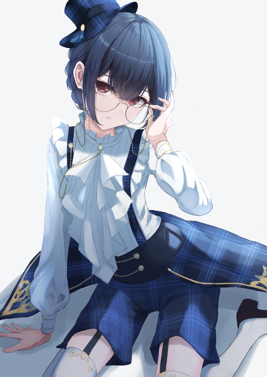 gothic_lolita, lolita_fashion, marishiten_(mar1sh110), megane, morino_rinze, stockings, the_idolm@ster, the_idolm@ster_shiny_colors