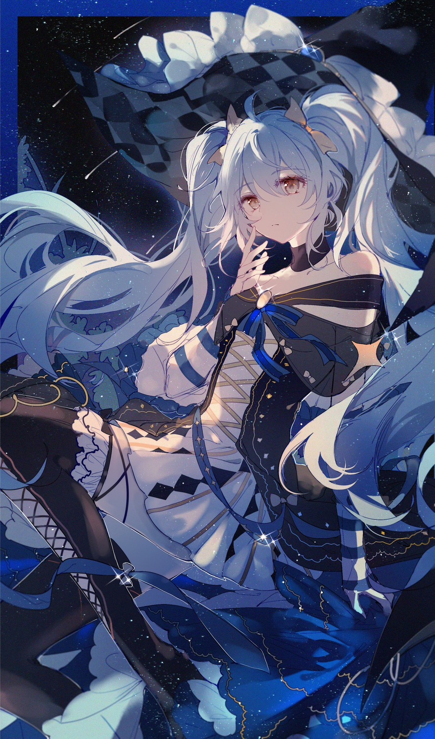 dress, garter, no_bra, qianqianjie, thighhighs