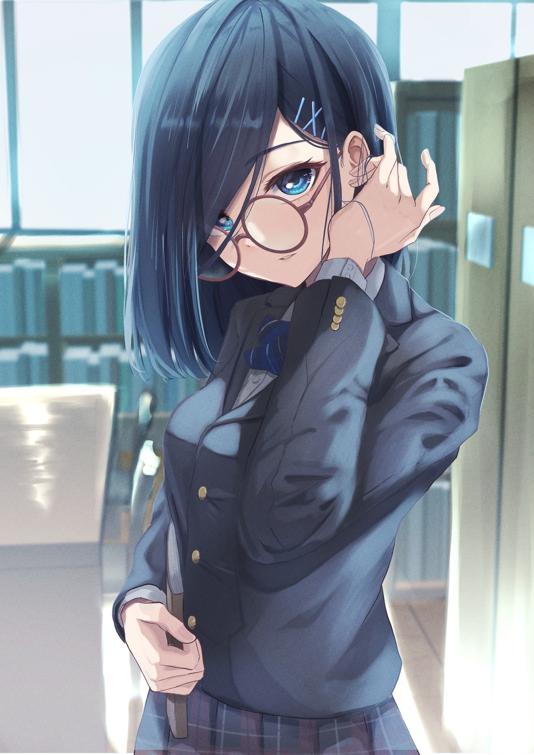 marishiten_(mar1sh110), megane, seifuku