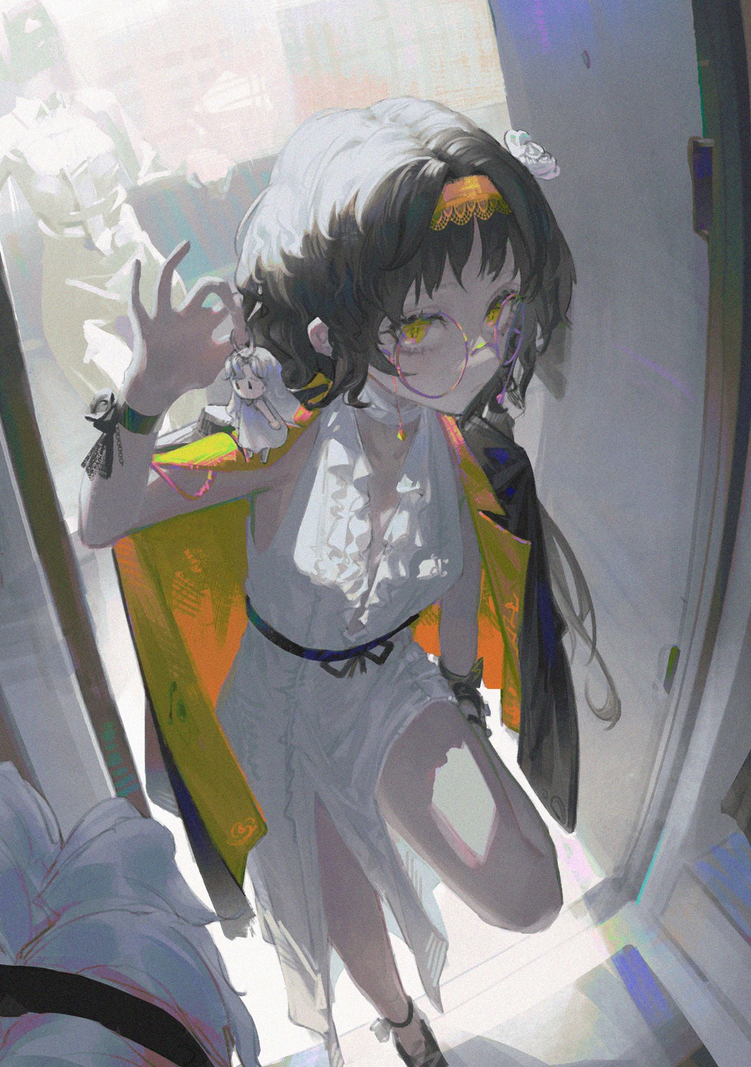 anhao1224, chibi, dress, megane