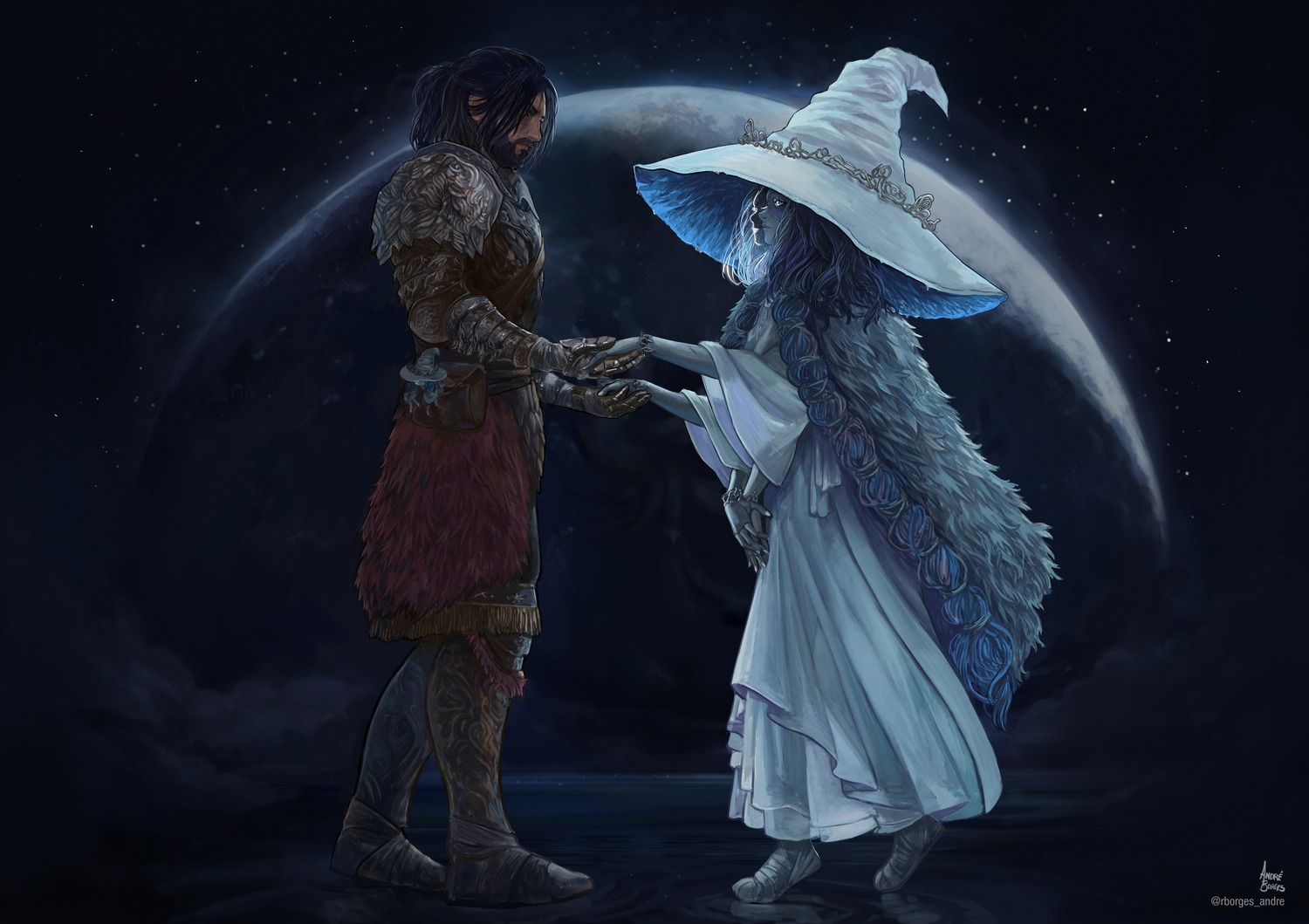 andre_borges, armor, dress, elden_ring, ranni, tarnished_(elden_ring), witch
