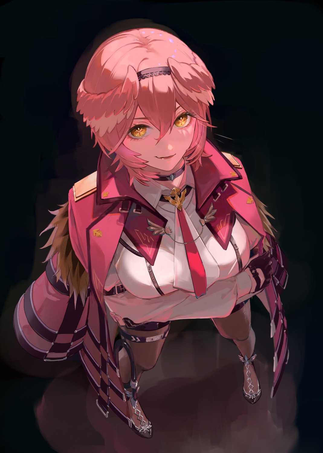 garter, heels, hololive, mirekhot, pantyhose, takane_lui, uniform, wings