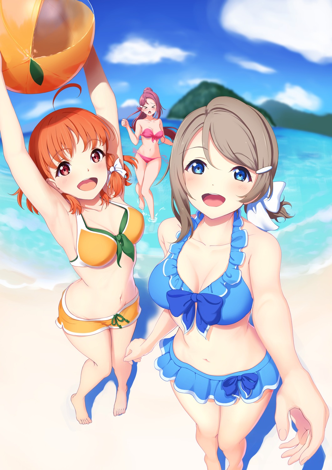 amagi_(volfuji), bikini, cleavage, love_live!_(series), love_live!_sunshine!!, sakurauchi_riko, swimsuits, takami_chika