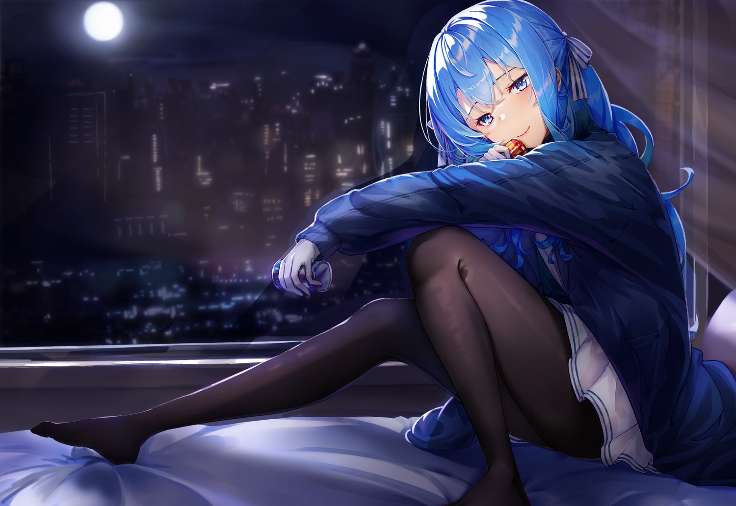 hololive, hoshimachi_suisei, kinoko_(shikimylove), pantyhose, seifuku