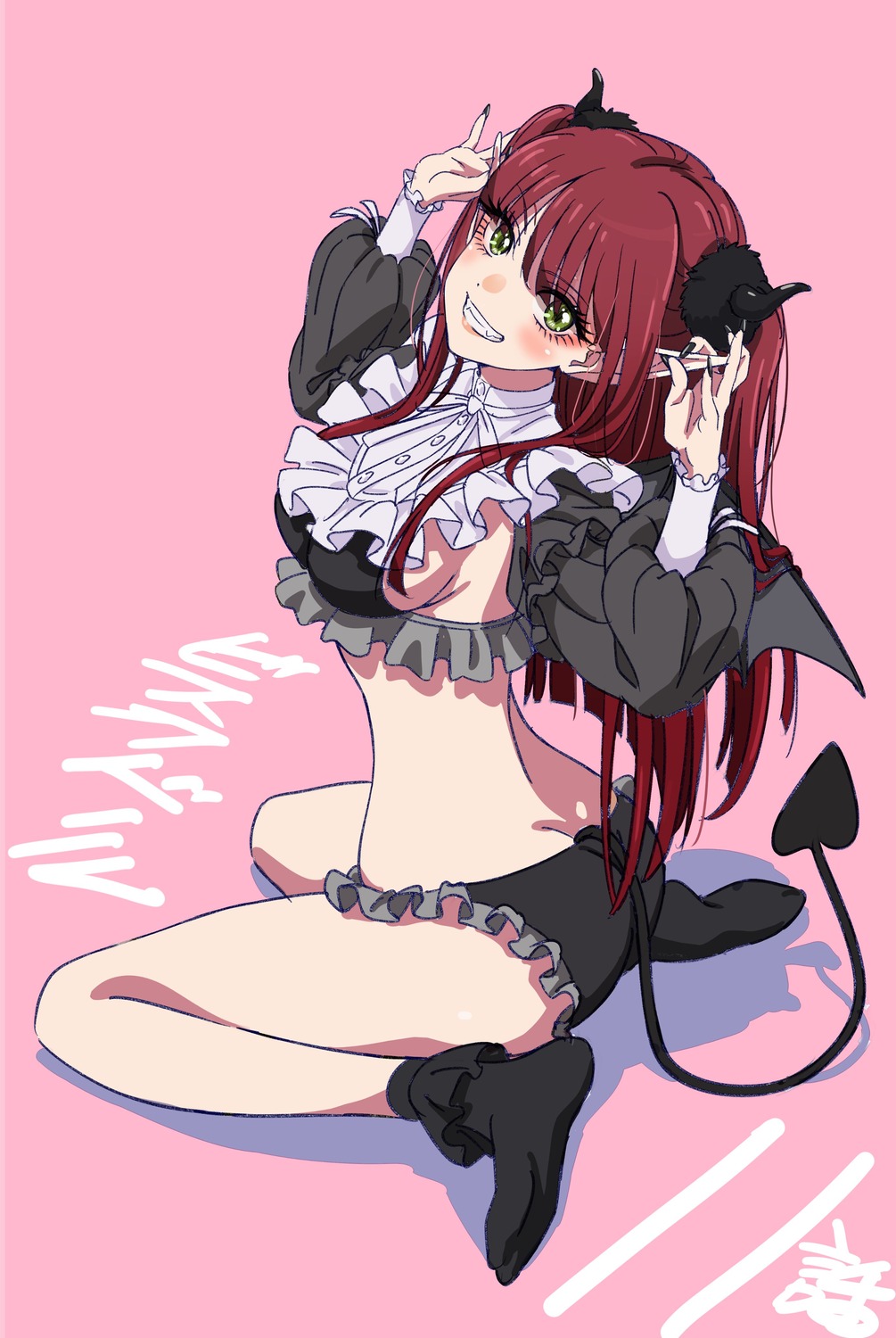 ass, bra, gothic_lolita, horns, kitagawa_marin, liz_(kisekoi), lolita_fashion, pantsu