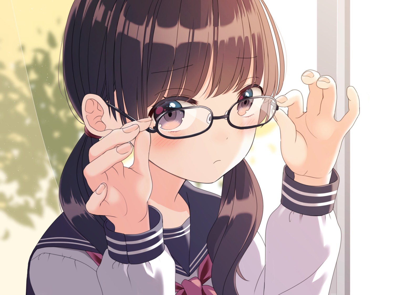 megane, seifuku, uramakaron