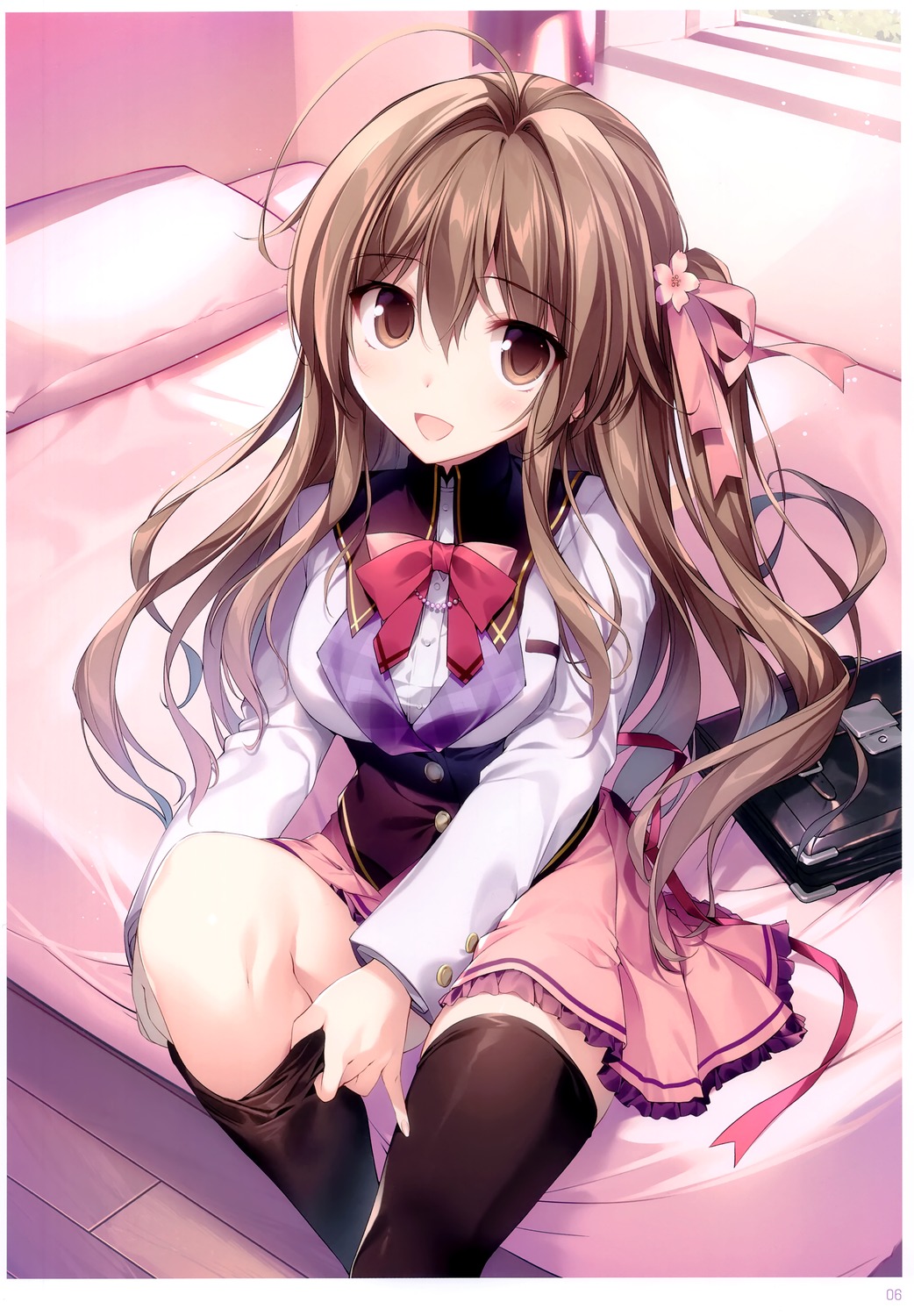 aomi_maika, karomix, karory, seifuku, skirt_lift, thighhighs, undressing