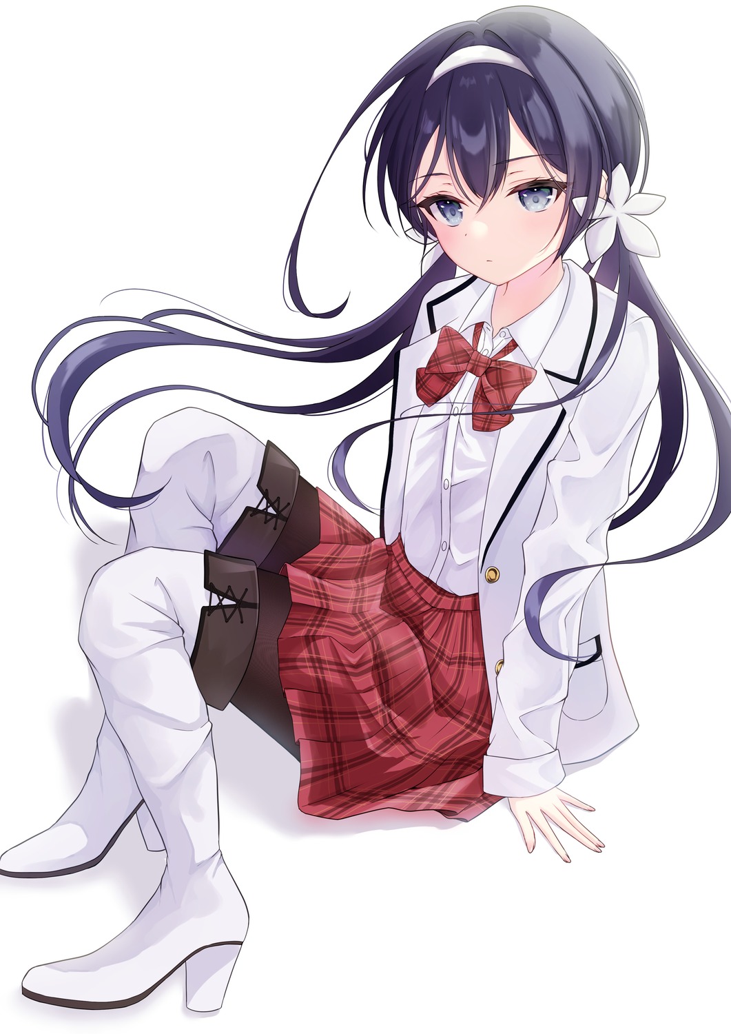 bungou_stray_dogs, heels, izumi_kyouka_(bungou_stray_dogs), murur_(matsumikoru), pantyhose, seifuku, thighhighs