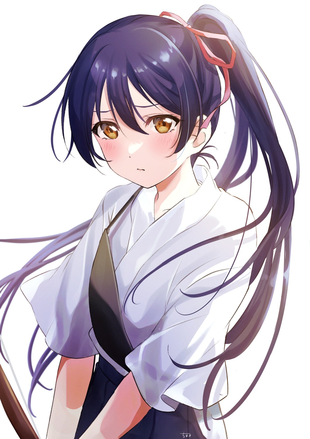 chimaki_(fuyuu310), japanese_clothes, love_live!, love_live!_(series), sonoda_umi, weapon