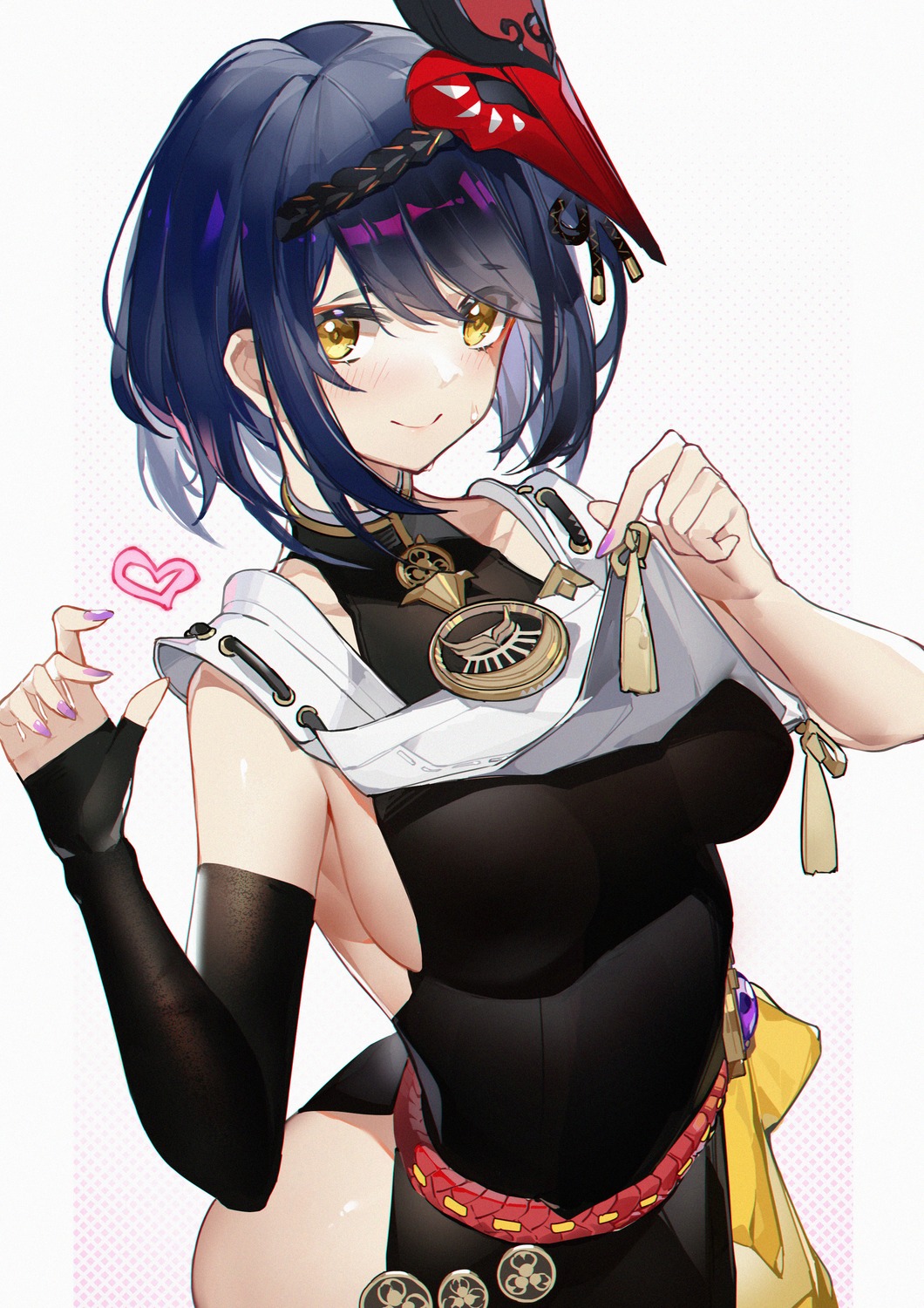 genshin_impact, japanese_clothes, kujou_sara, yushi_quetzalli