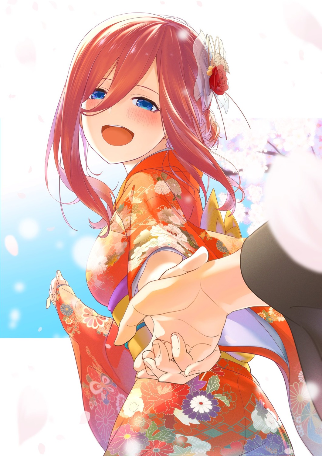 5-toubun_no_hanayome, kimono, nakano_miku, shishamo_(masato_k), uesugi_fuutarou