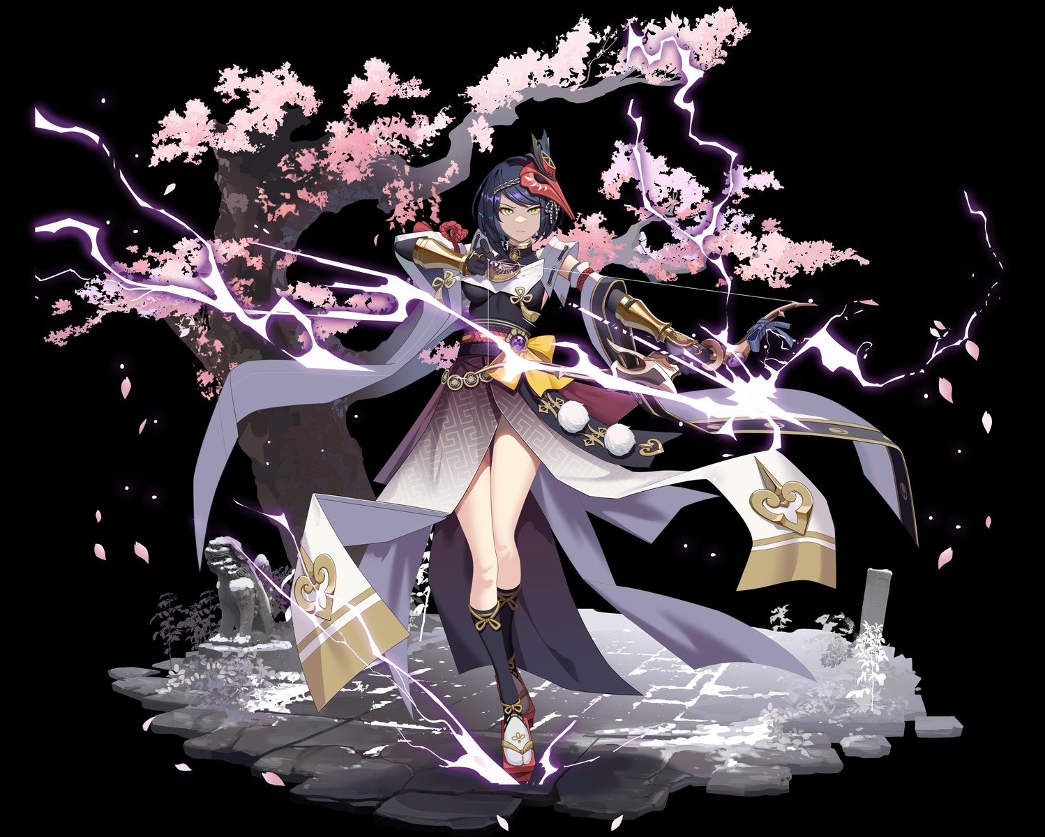 genshin_impact, hamachi_hazuki, japanese_clothes, kujou_sara, weapon