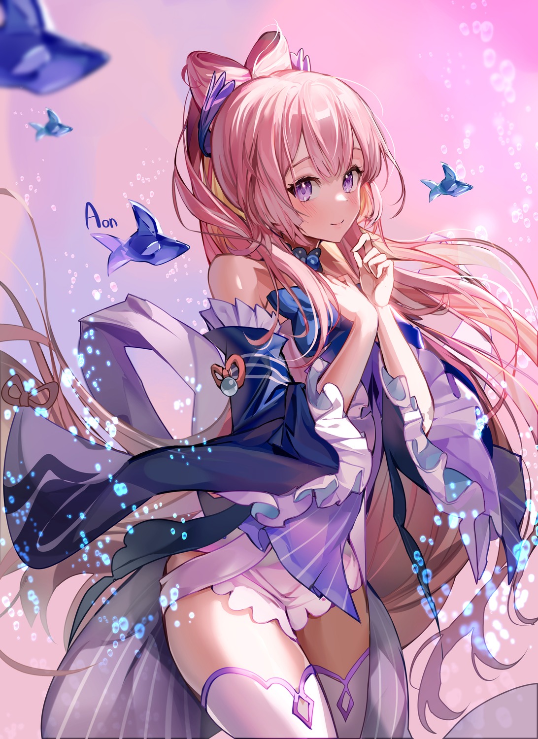 a_(sofi3103), genshin_impact, sangonomiya_kokomi, thighhighs