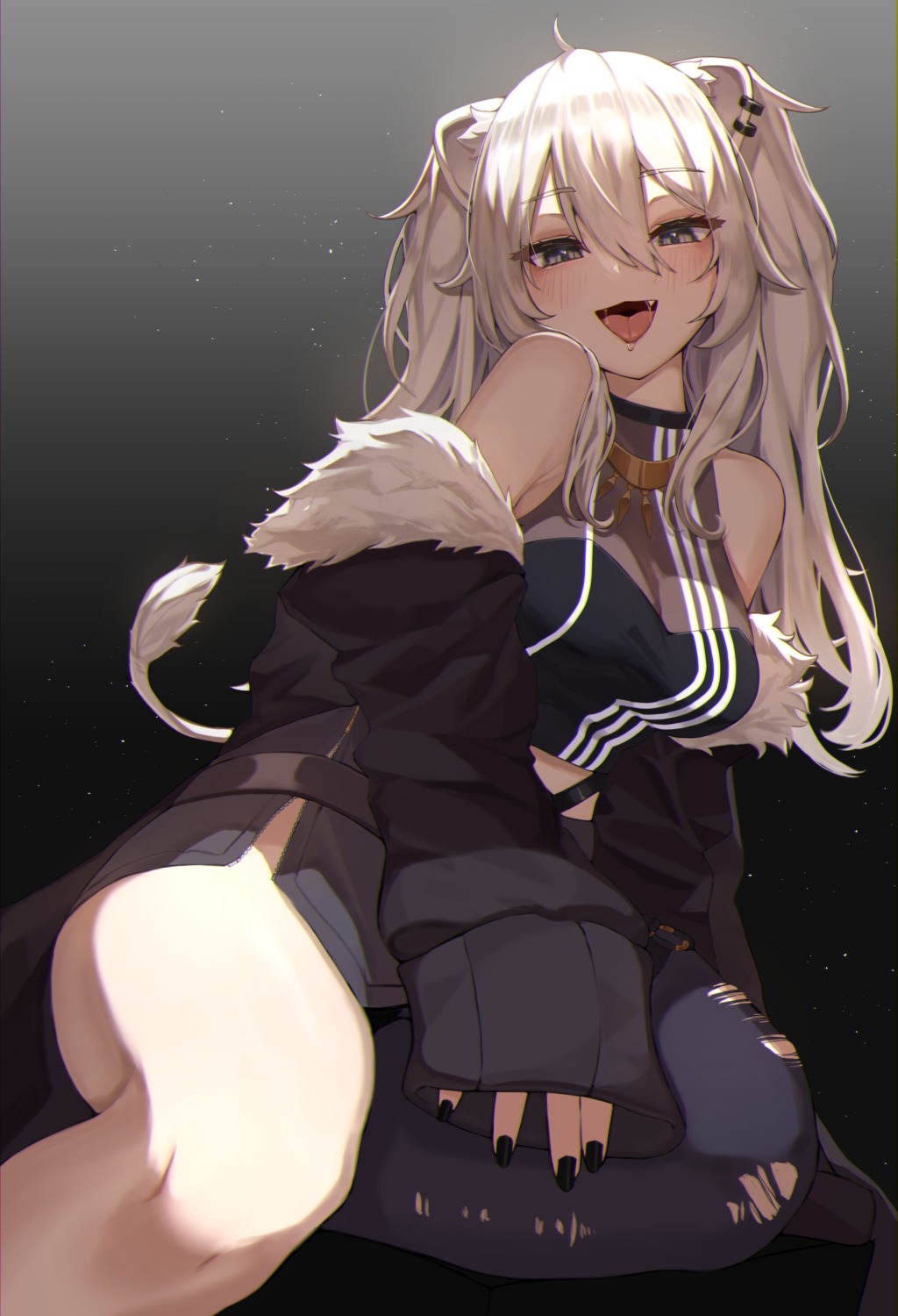 animal_ears, hololive, pomp_(qhtjd0120), shishiro_botan, torn_clothes