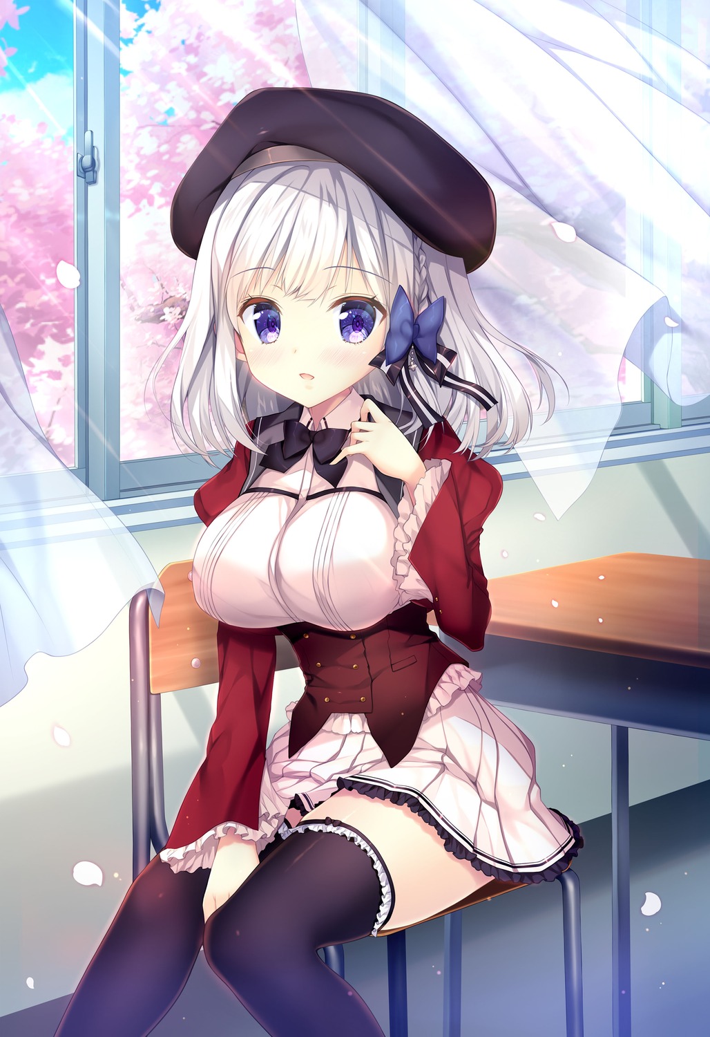 ayuma_sayu, hanagane_kanade_*_gram, hananoka_sumire, nanawind, seifuku, thighhighs