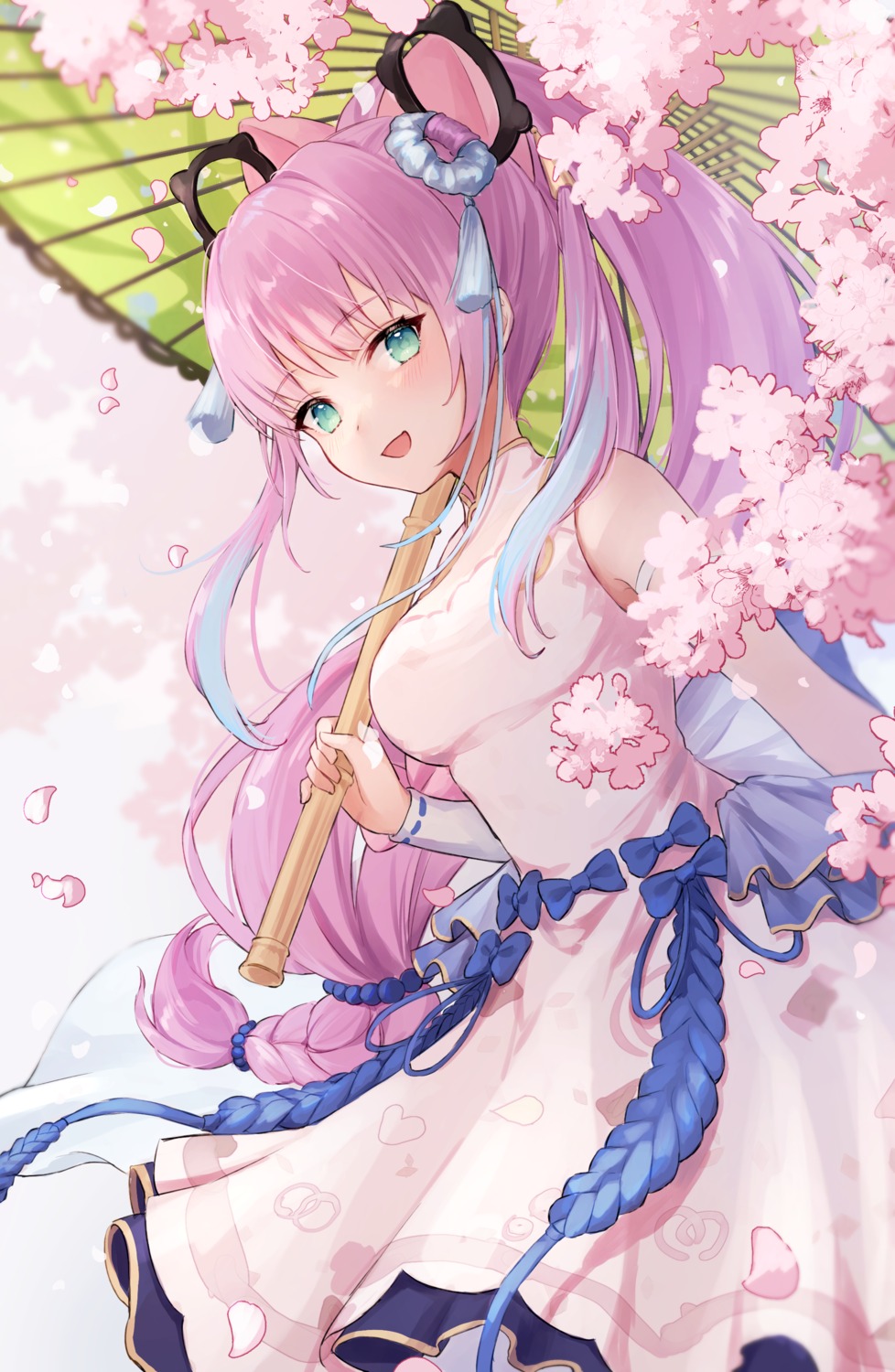 animal_ears, another_eden, dress, shano_hiyori, umbrella