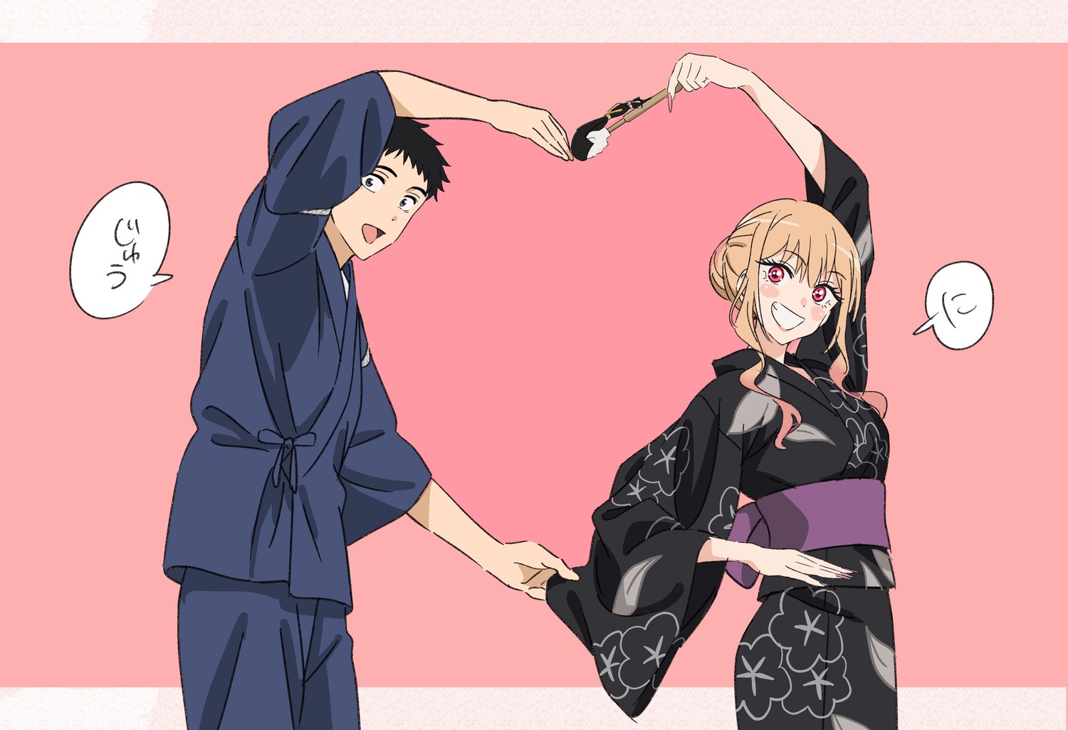 gojou_wakana, kitagawa_marin, sono_bisque_doll_wa_koi_wo_suru, yamazaki_jun, yukata