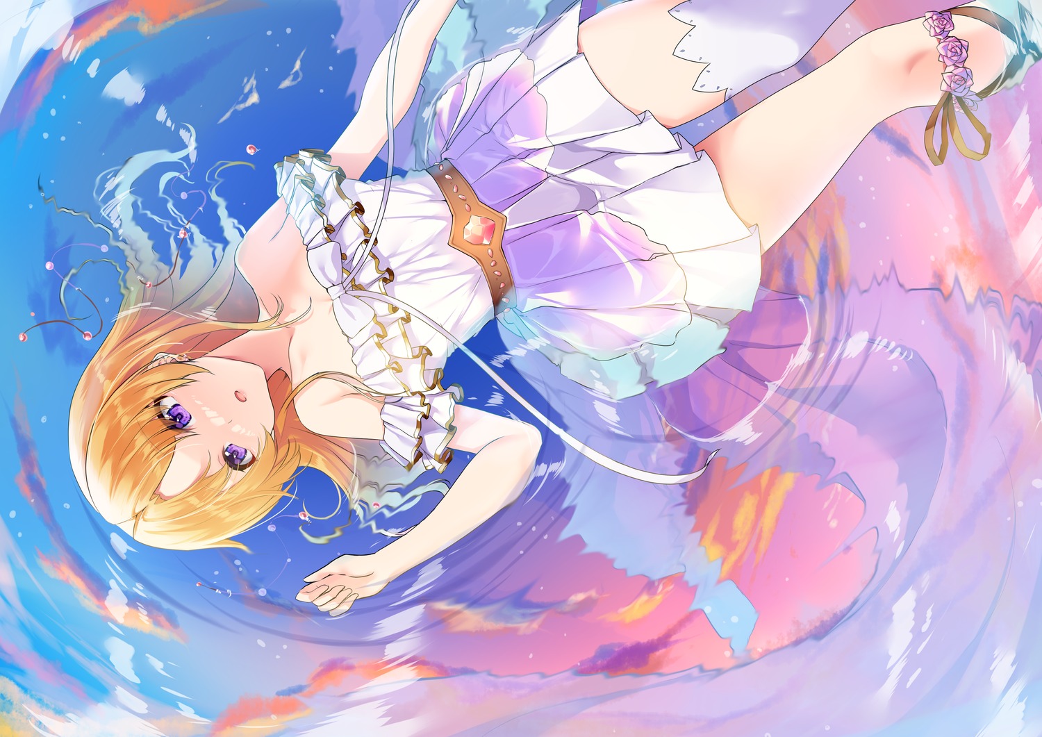 akane_iro_ni_somaru_saka, dress, k_liss_s, kiryu_tsukasa, thighhighs, wet