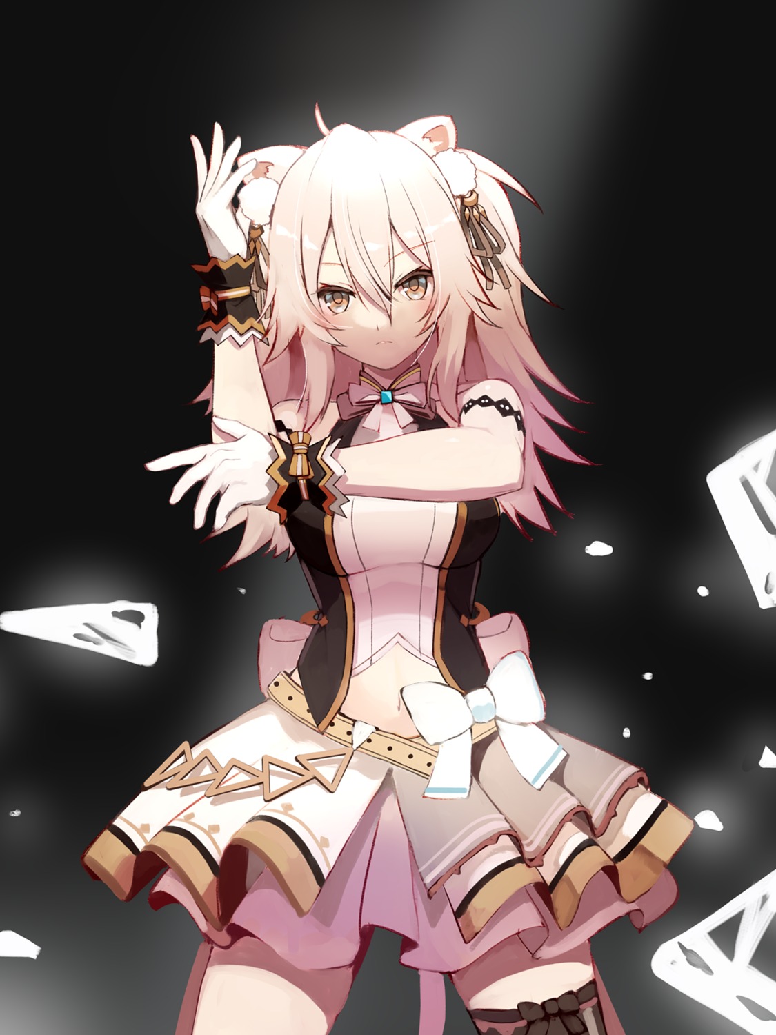 animal_ears, dress, garter, hololive, shishiro_botan, sue_(bg-bros), tail