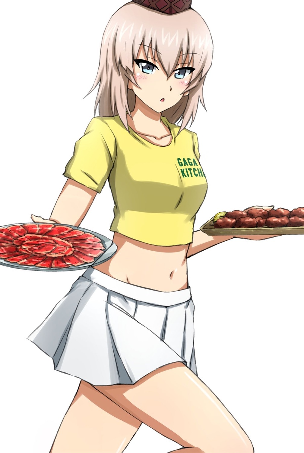 girls_und_panzer, itsumi_erika, omachi_(slabco), waitress