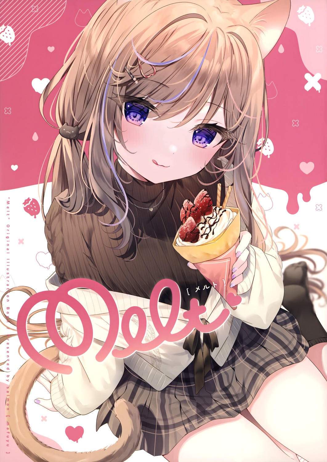 animal_ears, leo, mafuyu_(chibi21), nekomimi, salmon, sweater, tail